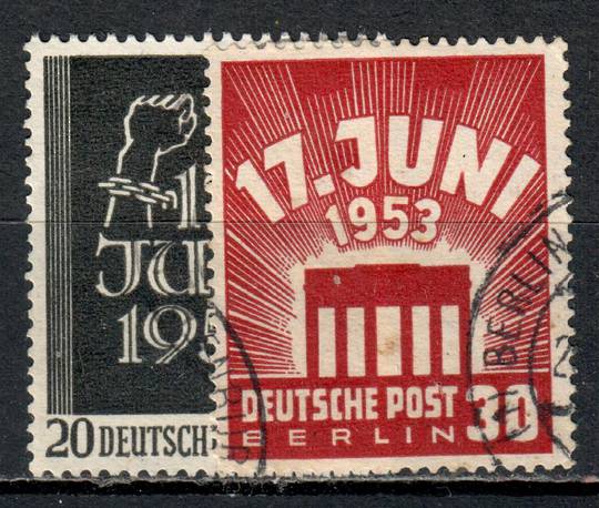 WEST BERLIN 1953 East German Uprising. Set of 2. - 71372 - VFU