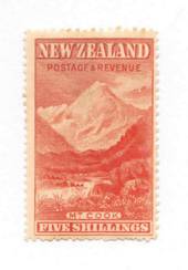 NEW ZEALAND 1898 Pictorial 5/- Orange. London print. Not a cleaned fiscal. - 71376 - MNG