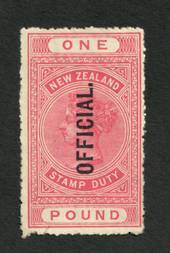 NEW ZEALAND 1882 Victoria 1st Long Type Official £1 Pink. - 71393 - LHM