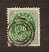 DENMARK 1870 16sk Bright Green and Grey. Cancel 1. No thins. Well centred. Couple of short perfs but lovely stamp. - 71414 - FU
