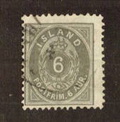 ICELAND 1897 6 Aurar Deep Grey. Perf 12.5. Centred south-west. - 71433 - FU