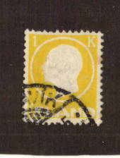 ICELAND 1912 1 krona yellow. Some foxing but will clean. Two nibbled perfs at top. - 71448 - FU
