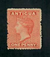 ANTIGUA 1863 Victoria 1st Definitive 1d Vermilion.  Watermark Small Star. Rough perf. - 71465 - MNG