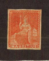 MAURITIUS 1858 (6d) Vermilion. Four good margins. Nice impression. Lovely fresh colour. - 71469 - Mint