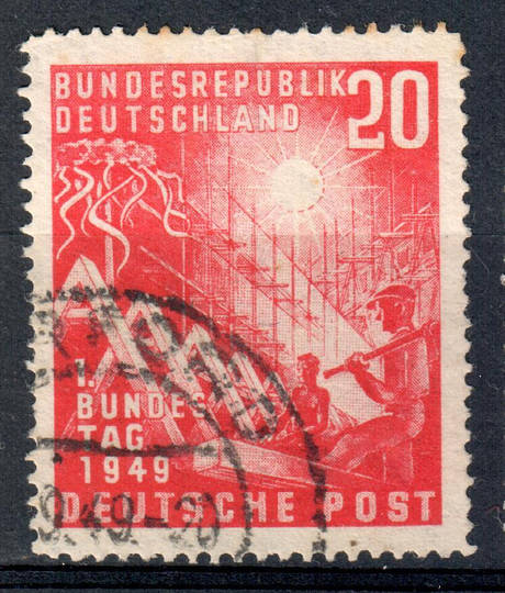 WEST GERMANY 1949 Opening of the West German Parliament 20pf Carmine-Red. A few nibbled perfs. In other respects VFU. - 71484 -