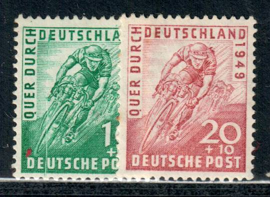 ALLIED OCCUPATION of GERMANY British and American Zones 1948 Trans-German Cycle Race. Set of 2. - 71486 - UHM