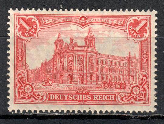 GERMANY 1905 Definitive 1m Carmine-Red. 26x17 perf holes. Very lightly hinged. - 71487 - LHM
