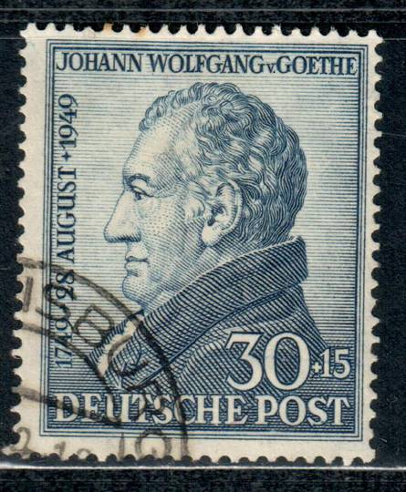 ALLIED OCCUPATION of GERMANY 1949 British and American Zones. Bicentenary of the Birth of Johann Wolfgang von Goethe. 30 pf + 15