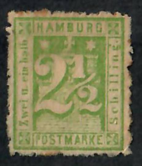 HAMBURG 1864 Definitives. Two of the 1.1/4 sch (clearly different colours) and one 2½ sch. All appear to be reprints on unwaterm