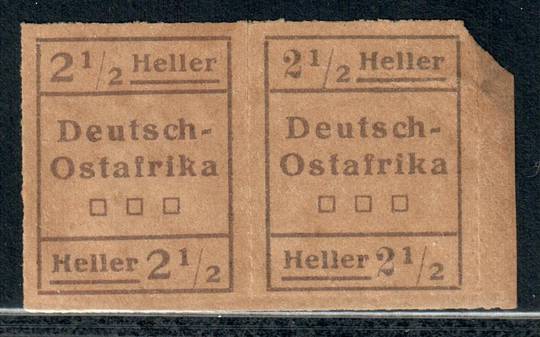 GERMAN EAST AFRICA 1916 Typo at Wuga 2½ hellerTypes 1and 2 pair. Refer note in SG. - 71509 - Used