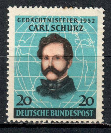 WEST GERMANY 1952 Centenary of the Arrival of Carl Schurz in America. - 71514 - UHM