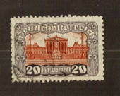 AUSTRIA 1919 Definitive 20k Red-Brown and Violet. Perf 11.1/2. - 71530 - FU