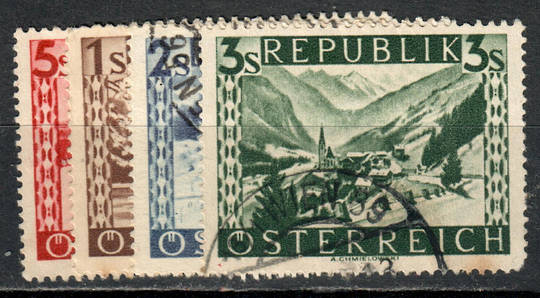 AUSTRIA 1945 Definitives. Printed from cylinders. Set of 4. - 71532 - FU