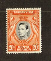 KENYA UGANDA TANGANYIKA 1938 Geo 6th Definitive 20c Black and Orange. Perf 13.1/4. - 71556 - Mint