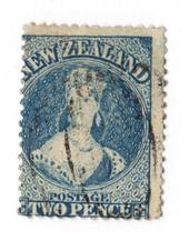 NEW ZEALAND 1862 Full Face Queen 2d Dull Deep Blue. Perf 13. no Watermark. Richardson print. Plate 2. Late printing. Re-entry. F