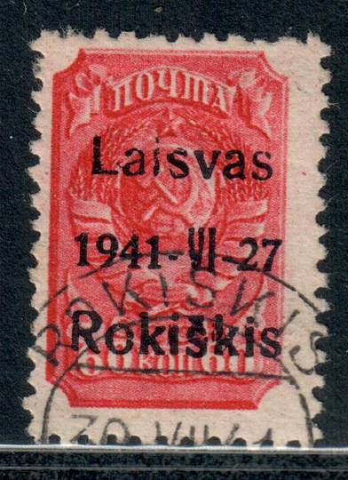 GERMAN OCCUPATION OF LITHUANIA 1941 Russian Definitive overprinted in Black. Rakischki 27/6/1941. Unofficial issue not listed by