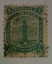 NEW ZEALAND 1891 Life Insurance 6d Green. Very fine. - 71907 - FU