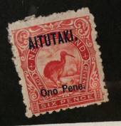 AITUTAKI 1903 6d Rose-Red Kiwi overprint. Perf 11. Hinge remains. - 72008 - Mint