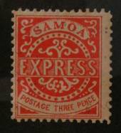 SAMOA 1877 Express 3d Carmine-Vermilion. I believe this to be genuine. It is clearly 3rd state with the line above the X repaire