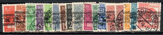 GERMANY Allied Occupation 1948 Currency Reform Definitives. Smaller size overprint Type A2 in Stanley Gibbons. Nice used set. -