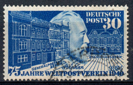 WEST GERMANY 1949 75th Anniversary of the Universal Postal Union 30pf Ultramarine. - 72137 - VFU