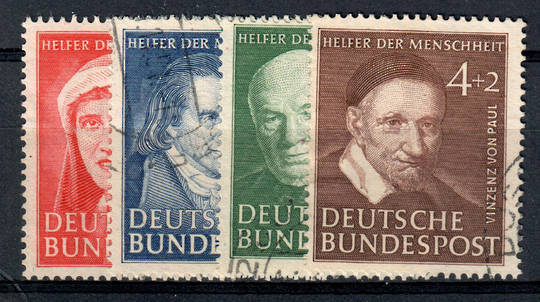 WEST GERMANY 1951 Humanitarian Relief Fund. Set of 4. - 72141 - VFU