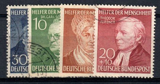WEST GERMANY 1952 Humanitarian Relief Fund. Set of 4. - 72148 - VFU