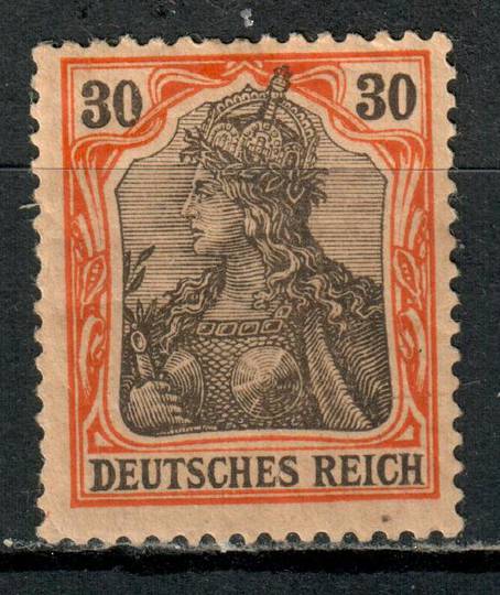 GERMANY 1902 Definitive 30pf Black and Orange. Hinge remains. - 72153 - Mint