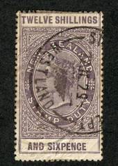 NEW ZEALAND 1880 Long Type Fiscal 12/6 Purple. Lovely postmark  STamp duties dEPT WESTLAND 22 JUL 29. - 72325 - Fiscal