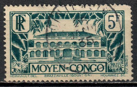 MIDDLE CONGO 1933 Definitive 5fr Black on Blackish Blue. - 72326 - FU