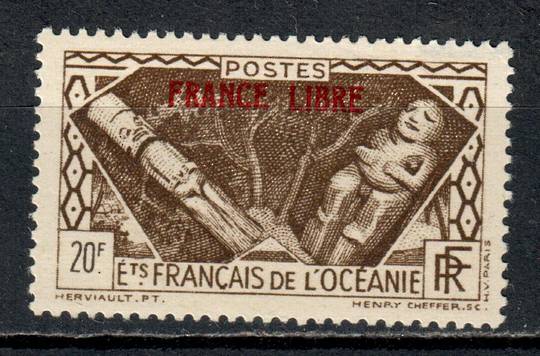 FRENCH OCEANIC SETTLEMENTS 1941 Definitive 20f Dark Brown surcharged " Frace Libre". - 72335 - LHM