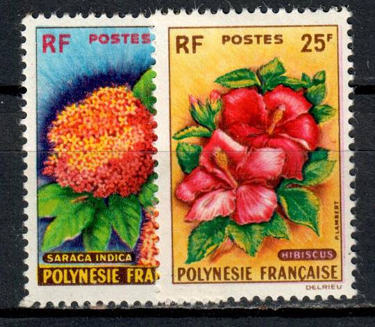 FRENCH POLYNESIA 1962 Flowers. Set of 2. - 72343 - LHM
