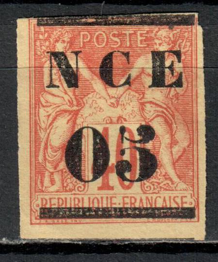 NEW CALEDONIA 1881 Definitive Surcharge 05 on 40c Red on yellow. This stamp has clear roulettes particulaly noticeable down the