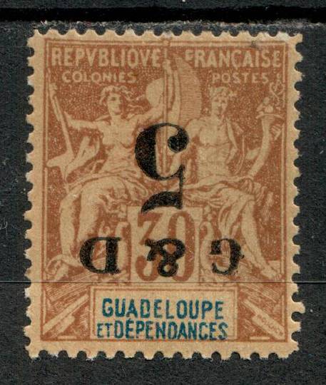 GUADALOUPE 1903 Definitive 5c on 30c Cinnamon on drab. Surcharge inverted. - 72392 - Mint