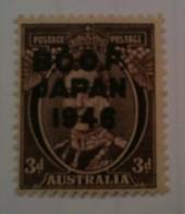 AUSTRALIA British Commonwealth Occupation Force (Japan) 1946 Definitive 3d Brown with clear partial double overprint in the top