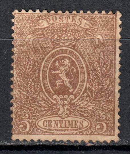 BELGIUM 1866 Definitive 5c Brown. Perf 15.  Very fine from the front but gum disturbance. - 72592 - Mint