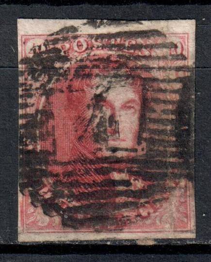 BELGIUM 1849 Definitive 40c Carmine with framed watermark. 4 margins. Cancel 4 ANTWERP. Face visible. An excellent copy. - 72594