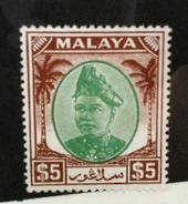 SELANGOR 1949 Sultan Hisamud-din Alam Shah Definitive $5.00 Green and Brown. - 72954 - UHM