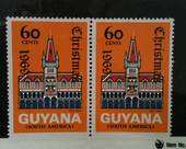 GUYANA 1969 Christmas 60 cents. Broken H vriety in pair with normal. - 73066 - UHM