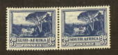 SOUTH AFRICA 1947 Definitive 3d Deep Blue. Joined pair. Very lightly hinged. - 73134 - LHM