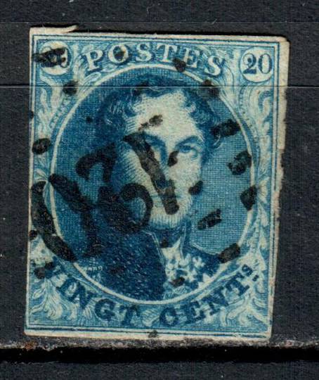 BELGIUM 1861 Definitive 20c Blue.  Cancel 120 with dots. Esemael. Scarce. Anvers. Part paper makers watermark. - 7330 - Used