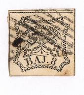 PAPAL STATES 1852 Definitive 8b Black. There is a mark that is cause unknown. - 73311 - Used
