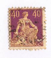 SWITZERLAND 1908 Definitive 40c Orange-Yellow and Purple. Designers name in full. - 73313 - FU