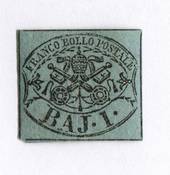 PAPAL STATES 1852 Definitive 1b Black on greyish green. - 73315 - Mint