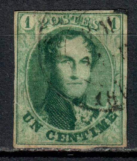 BELGIUM 1861 Definitive 1c Green. No Watermark. 4margins. - 7336 - Used