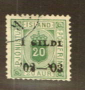 ICELAND 1902 Official 20 aur Green. Perf 12.5. - 73526 - FU