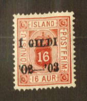 ICELAND 1902 Official 16aur Carmine-Red. Perf 14 x 13.5. - 73528 - LHM