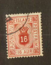 ICELAND 1876 Official 16 aur Carmine-Red. - 73530 - VFU