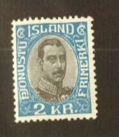 ICELAND 1920 Christian 10th Official 2k Grey-Black and Blue. - 73534 - Mint