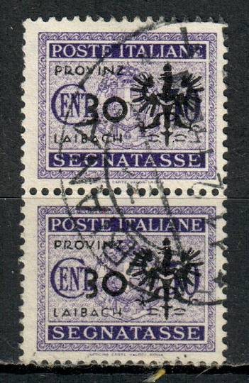 GERMAN OCCUPATION of SLOVENIA 1944 Postage Due 30c on Italy 50c Bright Violet. Joined pair. Superb. - 73556 - VFU